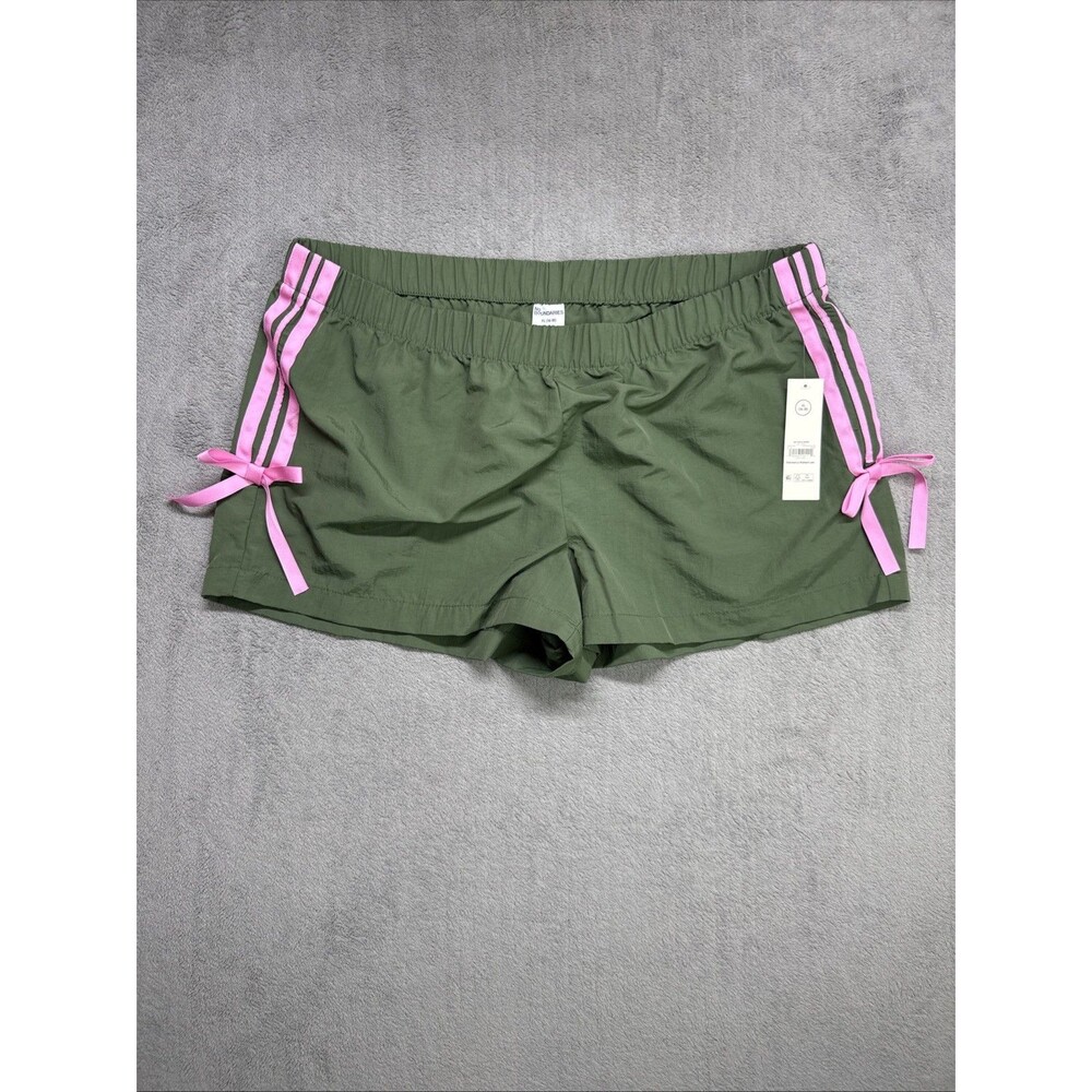No Boundaries Side Stripe Track Shorts, 3'' Inseam, Women’s XL 16-18 Sea Turtle